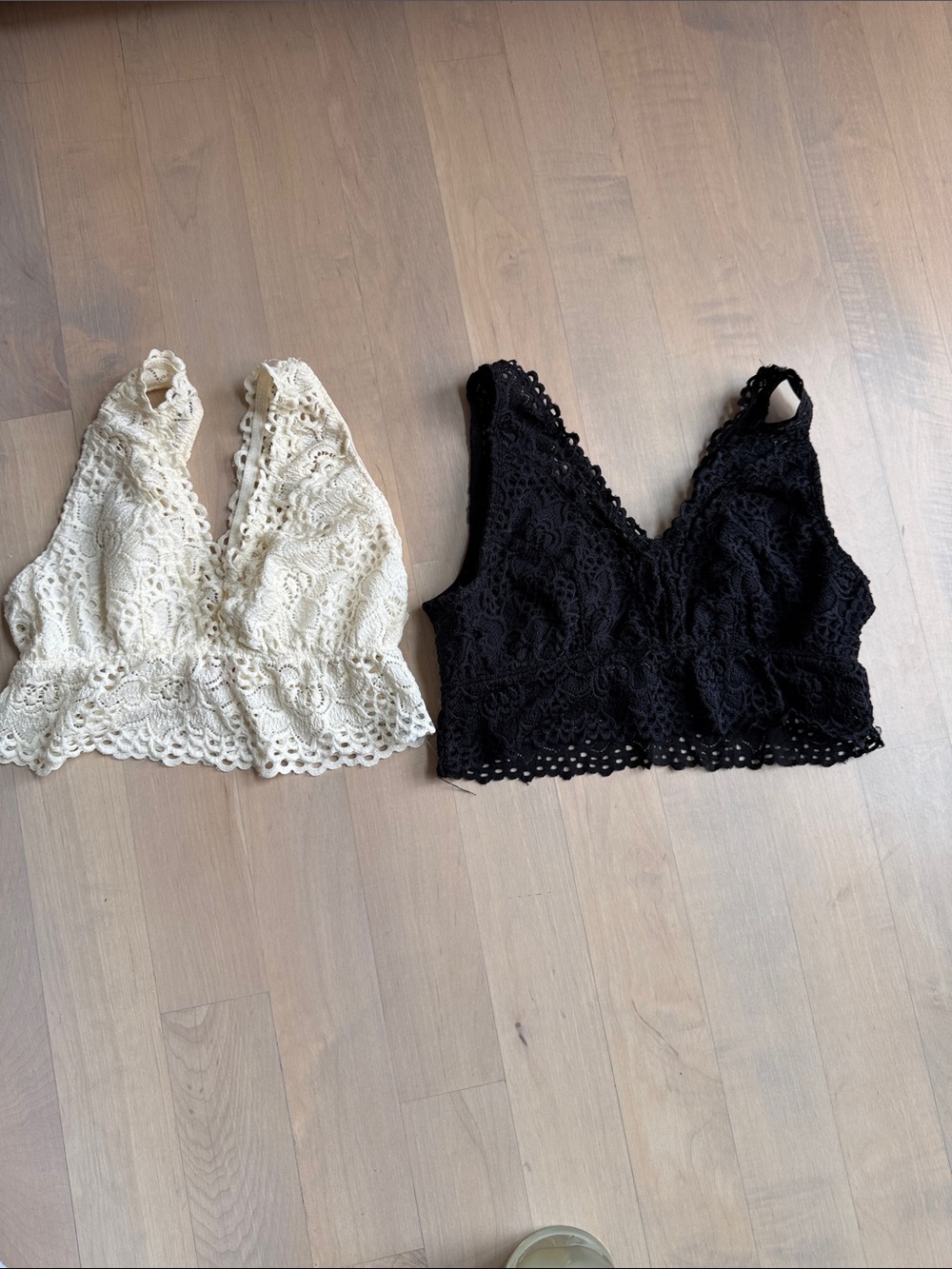 Lace Bralette Pair - Cream & Black